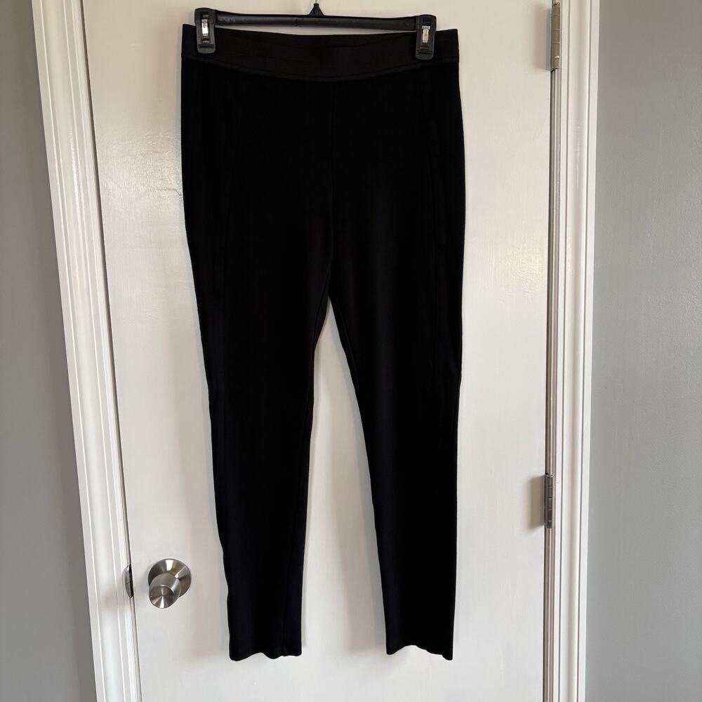 Talbots Pull-On Skinny Ankle Pants Black Women's Size Large Front & Back Seams